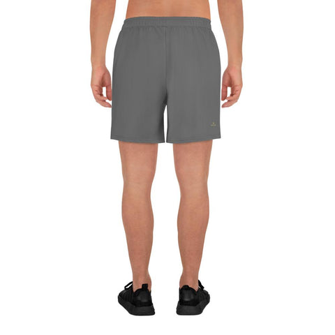 Dark Gray Solid Color Premium Quality Men's Athletic Long Shorts - Made in Europe-Men's Long Shorts-Heidi Kimura Art LLC Dark Gray Men's Shorts, Dark Gray Solid Color Print Premium Quality Men's Athletic Long Fashion Shorts (US Size: XS-3XL) Made in Europe