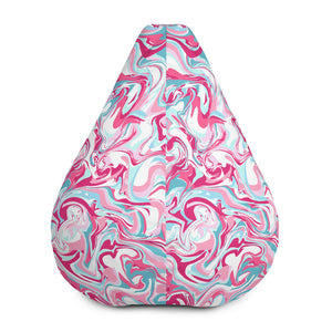 Pink Abstract Print Water Resistant Polyester Bean Sofa Bag 58"x 41" Chair-Bean Bag-Bean Bag w/ Filling-Heidi Kimura Art LLC
