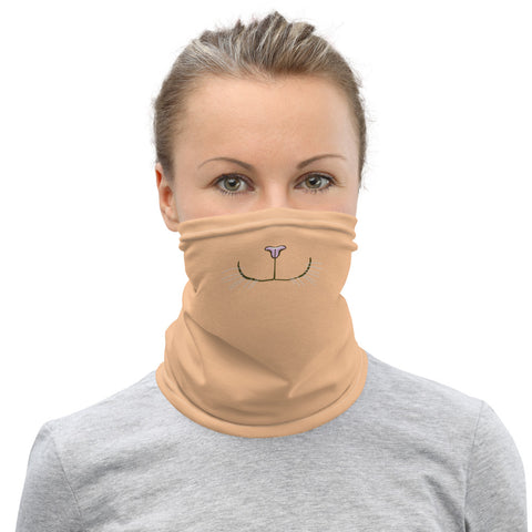 Funny Cat Face Face Mask, Washable Reusable Designer Neck Gaiter-Heidi Kimura Art LLC-Heidi Kimura Art LLC