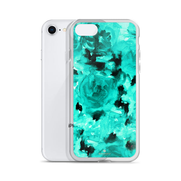 Teal Blue Rose Floral, iPhone X | XS | XR | XS Max | 8 | 8+ | 7| 7+ |6/6S | 6+/6S+ Case- Made in USA-Phone Case-Heidi Kimura Art LLC