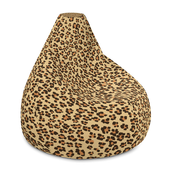 Cute & Plush Brown Leopard Animal Print Water Resistant Polyester Bean Sofa Bag-Bean Bag-Heidi Kimura Art LLCCute & Plush Leopard Bean Bag, Cute & Plush Brown Leopard Animal Print Water Resistant Polyester Bean Sofa Bag W: 58"x H: 41" With Filling Or Bean Bag Cover Without Filling- Made in Europe