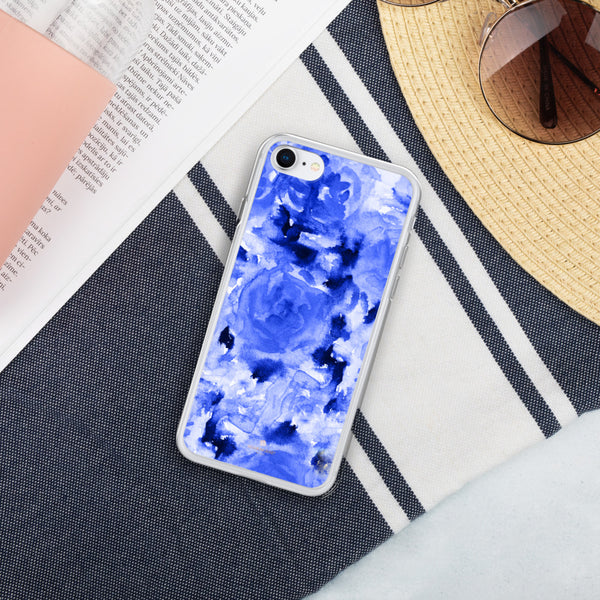 Blue Liquid Glitter Phone Case, Floral Print iPhone Cases-Printed in USA/EU-Heidi Kimura Art LLC-Pink-iPhone 7/8-Heidi Kimura Art LLC