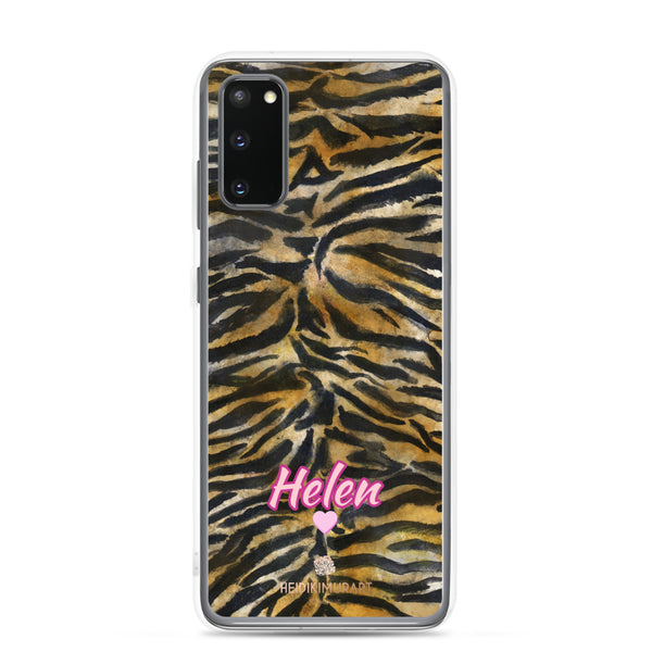 Custom Name Tiger Stripe Samsung Case, Animal Print Phone Case-Heidi Kimura Art LLC-Samsung Galaxy S20-Heidi Kimura Art LLC
