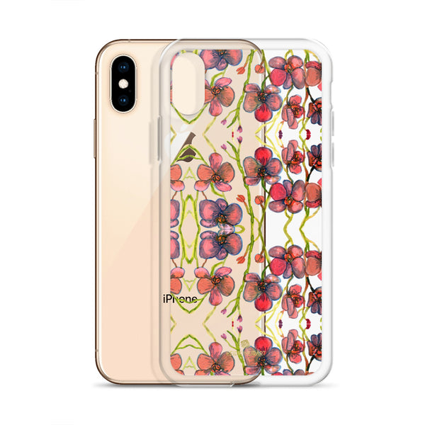 Red Orchids Print iPhone Case, Floral Orchid Phone Cases-Printed in USA/EU-Heidi Kimura Art LLC-Heidi Kimura Art LLC