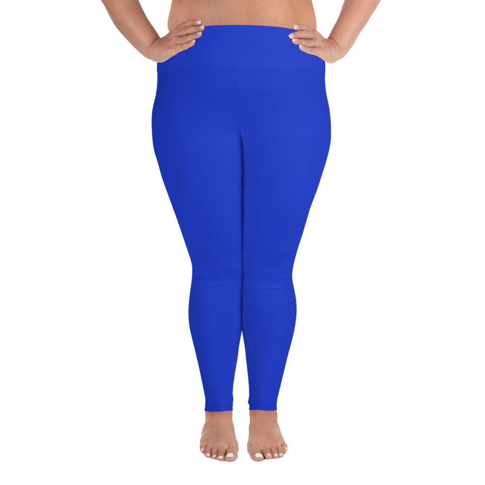 Cobalt Blue Women's Tights, Solid Color Plus Size High Waist Long Women's  Yoga Tights/ Leggings- Made in USA/EU
