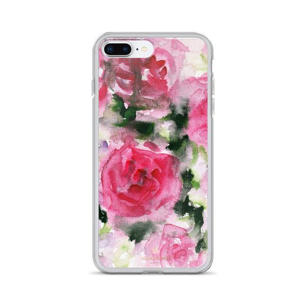 Pink Rose Floral Watercolor, iPhone X | XS | XR | XS Max | 8 | 8+ | 7| 7+ |6/6S | 6+/6S+ Case- Made in USA-Phone Case-iPhone 7 Plus/8 Plus-Heidi Kimura Art LLC