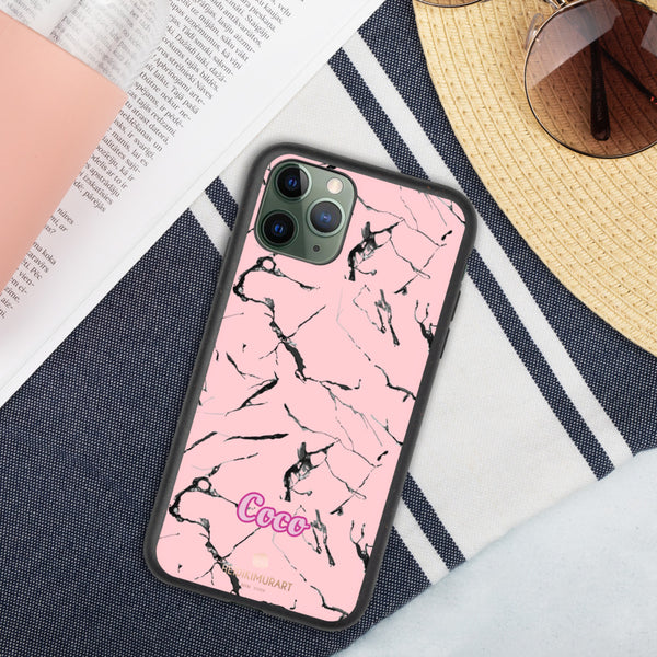 Custom Name Eco-Friendly iPhone Case, Pink Name Biodegradable Phone Case-Heidi Kimura Art LLC-iPhone 11 Pro-Heidi Kimura Art LLC