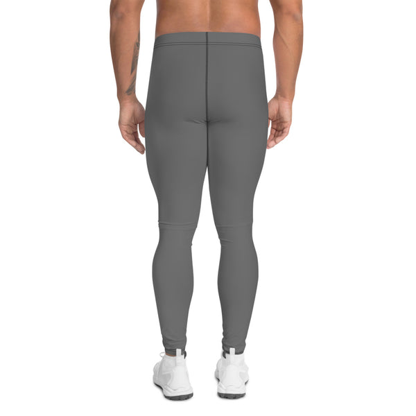  Concrete Gray Men's Leggings, Solid Color Basic Essential Men's Leggings Tights Pants - Made in USA/EU (US Size: XS-3XL)Sexy Meggings Men's Workout Gym Tights Leggings