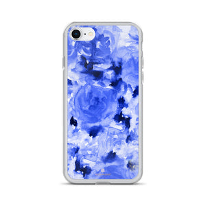 Sapphire Blue Floral Rose, iPhone X | XS | XR | XS Max | 8 | 8+ | 7| 7+ |6/6S | 6+/6S+ Case-Phone Case-iPhone 7/8-Heidi Kimura Art LLC