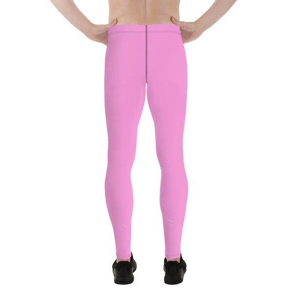 Soft Light Pink Ballet Men's Running Leggings & Run Tights Meggings- Made in USA/EU-Men's Leggings-Heidi Kimura Art LLC