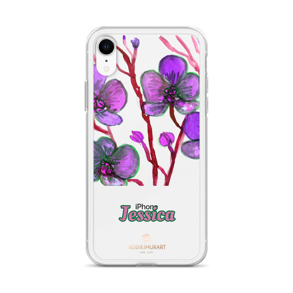 Orchid Custom Name iPhone Case, Personalized Floral Phone Case-Heidi Kimura Art LLC-Heidi Kimura Art LLC