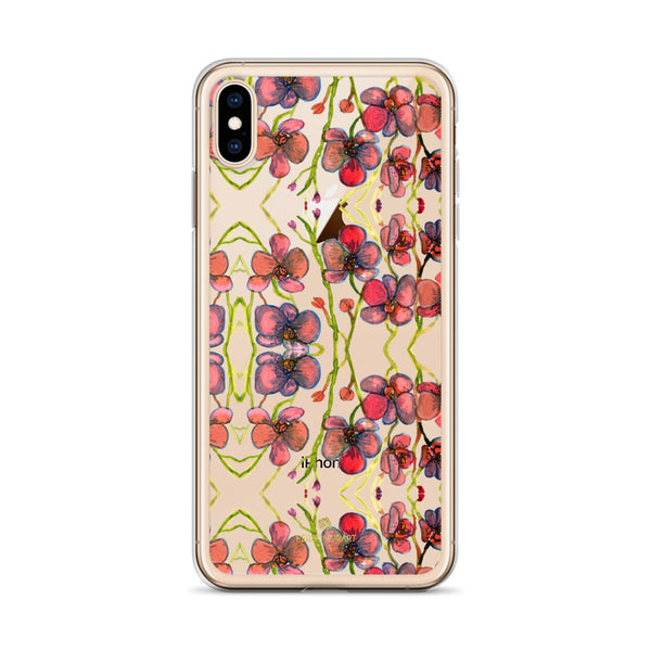 Red Orchids Print iPhone Case, Floral Orchid Phone Cases-Printed in USA/EU-Heidi Kimura Art LLC-Heidi Kimura Art LLC