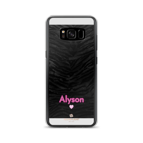 Custom Name Tiger Striped Phone Case, Personalized Animal Print Samsung Case-Heidi Kimura Art LLC-Samsung Galaxy S8-Heidi Kimura Art LLC