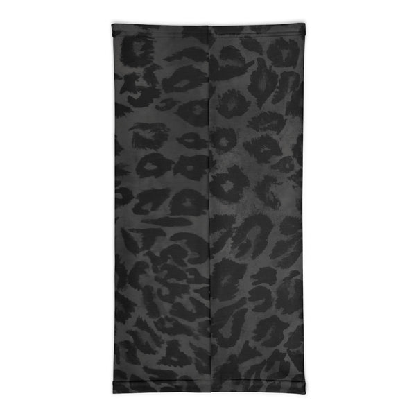 Black Leopard Face Mask Shield, Animal Print Luxury Premium Quality Cool And Cute One-Size Reusable Washable Scarf Headband Bandana - Made in USA/EU, Face Neck Warmers, Non-Medical Breathable Face Covers, Neck Gaiters  