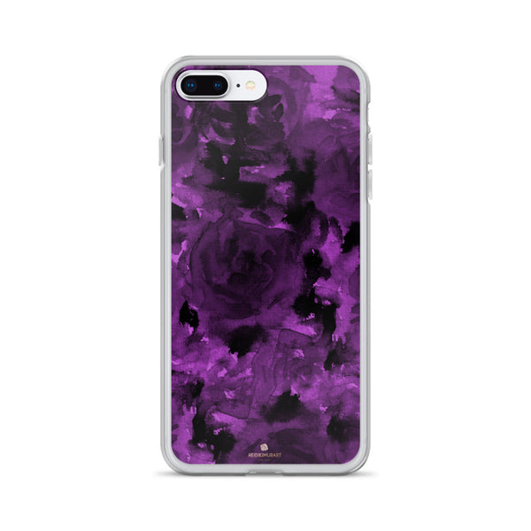 Deep Royal Purple Rose Floral Print, iPhone X | XS | XR | XS Max | 8 Case- Made in USA-Phone Case-iPhone 7 Plus/8 Plus-Heidi Kimura Art LLC