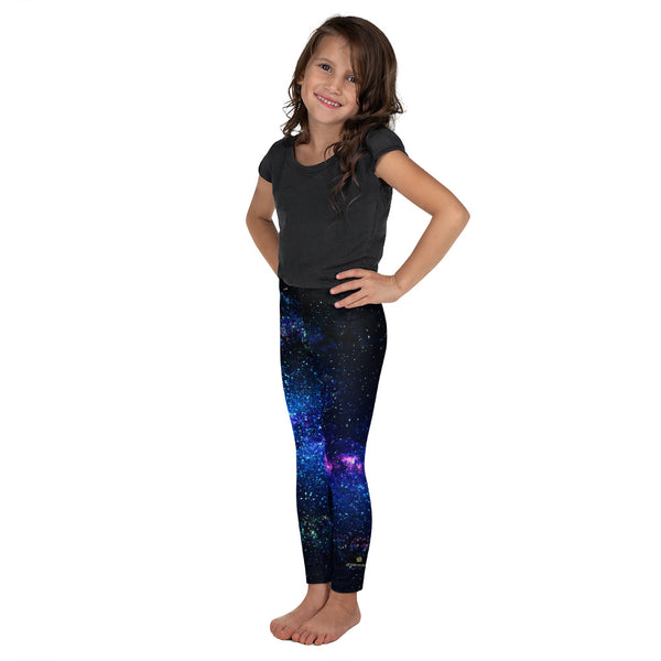 Galaxy Outer Space Print Premium Kid's Leggings Running Tights- Made in USA/ EU-Kid's Leggings-Heidi Kimura Art LLC