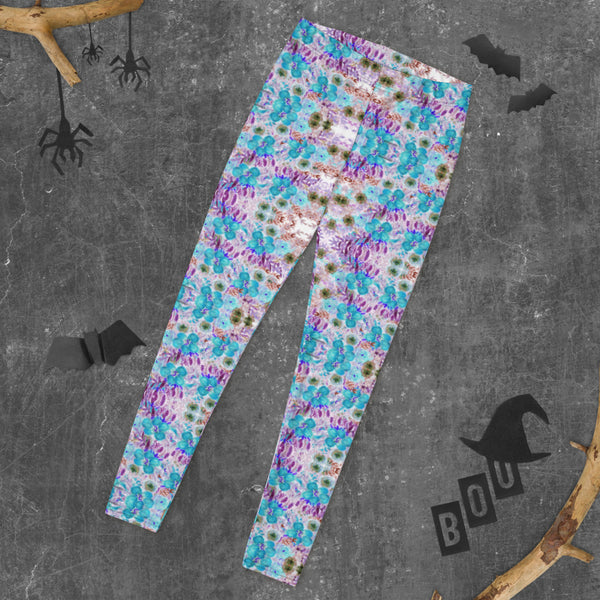 Floral Print Ladies Leggings-Heidikimurart Limited -Heidi Kimura Art LLC