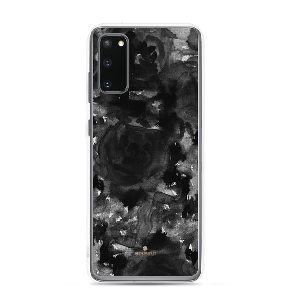 Black Floral Rose Samsung Case, Abstract Watercolor Phone Case-Heidi Kimura Art LLC-Samsung Galaxy S20-Heidi Kimura Art LLC