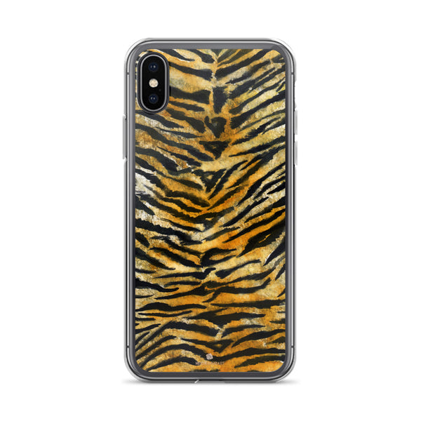 Faux Tiger Stripe Print, iPhone X | 8 | 8+ | 7| 7+ |6/6S | 6+/6S+ Case- Made in USA/Europe-Phone Case-iPhone X-Heidi Kimura Art LLC