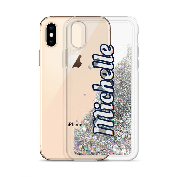 Personalized Liquid Glitter Phone Case, Custom Name Designer iPhone Case-Heidi Kimura Art LLC-Silver-iPhone X/XS-Heidi Kimura Art LLC