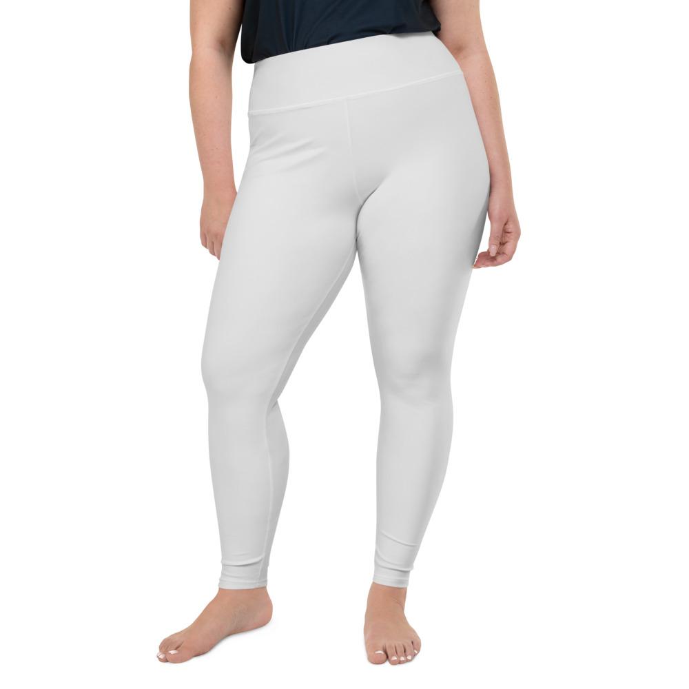 Light Gray Solid Color Print Plus Size Women's Quality Stretchy Leggings- Made in USA/EU-Women's Plus Size Leggings-2XL-Heidi Kimura Art LLC