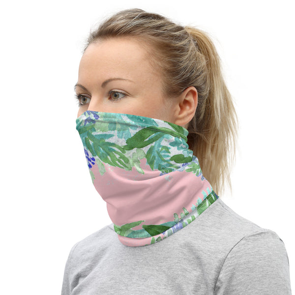 Pink Lavender Neck Gaiter, Floral Print Bandana Face Covering-Made in USA/EU-Heidi Kimura Art LLC-Heidi Kimura Art LLCPink Lavender Neck Gaiter, Floral Print Soft Elegant Luxury Premium Quality Cool And Cute One-Size Reusable Washable Scarf Headband Bandana - Made in USA/EU, Face Neck Warmers, Non-Medical Breathable Face Covers, Neck Gaiters For Women