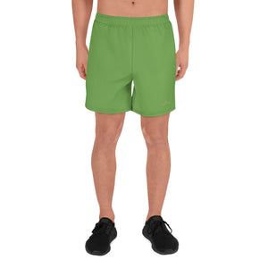 Green Men's Athletic Long Workout Shorts, Solid Color Print Premium Shorts -Made in EU-Men's Long Shorts-XS-Heidi Kimura Art LLC