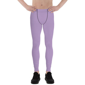 Light Pastel Purple Meggings Compression Men Tights Men's Leggings- Made in USA/EU-Men's Leggings-XS-Heidi Kimura Art LLC