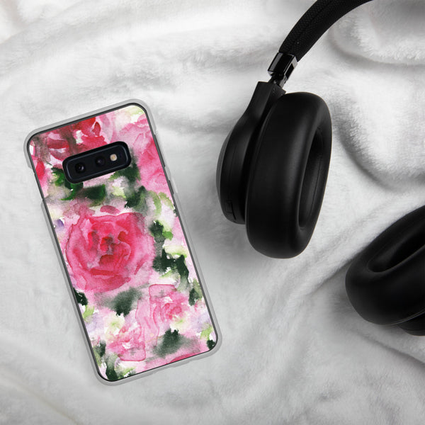 Pink Rose Floral Print Samsung Case, Flower BPA Free Phone Case-Printed in USA/EU-Heidi Kimura Art LLC-Heidi Kimura Art LLC