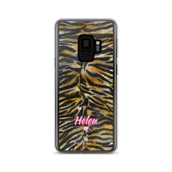 Custom Name Tiger Stripe Samsung Case, Animal Print Phone Case-Heidi Kimura Art LLC-Samsung Galaxy S9-Heidi Kimura Art LLC