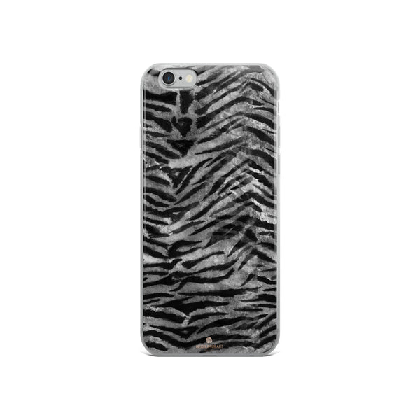 Gray Tiger Stripe iPhone Case, iPhone X | XS | XR | XS Max | 8 Phone Case- Made in USA-Phone Case-iPhone 6/6s-Heidi Kimura Art LLC