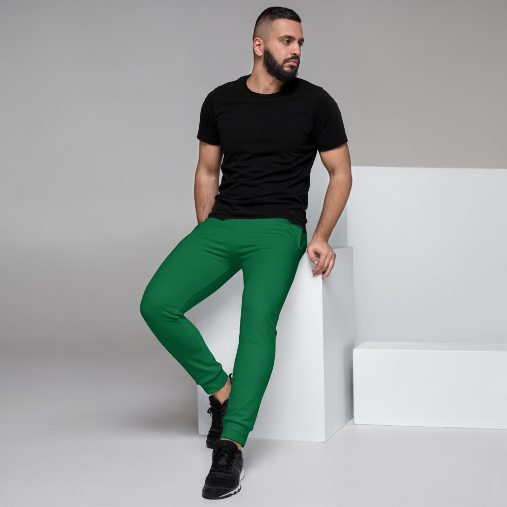 Dark Green Men's Joggers, Emerald Green Sweatpants For Men-Made in EU/MX-Heidikimurart Limited -XS-Heidi Kimura Art LLC Dark Green Designer Men's Joggers, Best Emerald Green Solid Color Sweatpants For Men, Modern Slim-Fit Designer Ultra Soft & Comfortable Men's Joggers, Men's Jogger Pants-Made in EU/MX (US Size: XS-3XL)