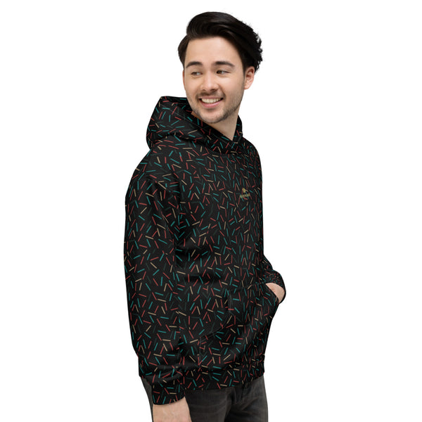 Black Birthday Sprinkle Women's Sweatshirt, Premium Hoodie Long Sleeve Top- Made in EU-Women's Hoodie-Heidi Kimura Art LLC