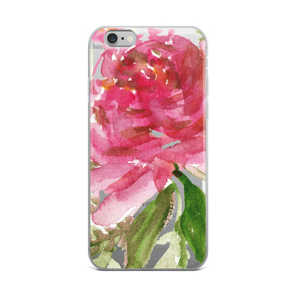 Happiness Clear Floral Girlie Pink, iPhone X | XS | XR | XS Max | 8 | 8+ | 7| 7+ |6/6S | 6+/6S+ Case- Made in USA-Phone Case-iPhone 6 Plus/6s Plus-Heidi Kimura Art LLC