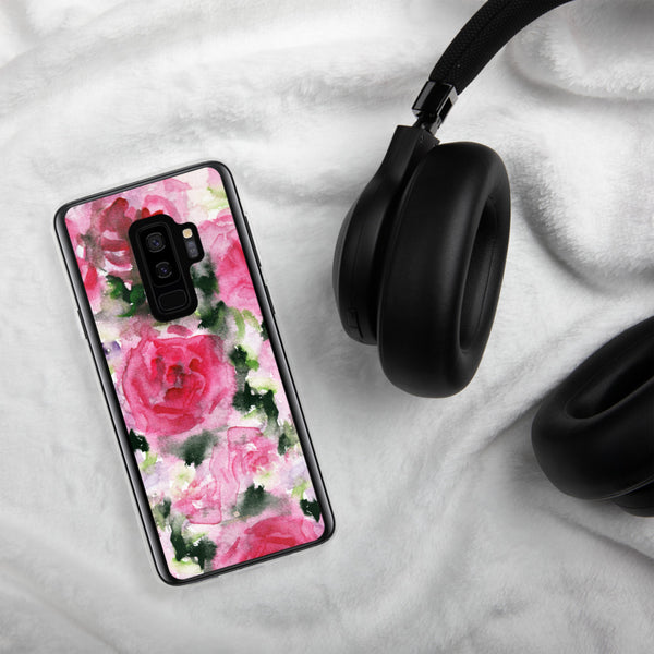 Pink Rose Floral Print Samsung Case, Flower BPA Free Phone Case-Printed in USA/EU-Heidi Kimura Art LLC-Heidi Kimura Art LLC