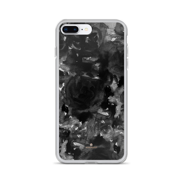 Black Floral Rose iPhone Case, Abstract Watercolor Phone Case-Printed in USA/EU-Heidi Kimura Art LLC-iPhone 7 Plus/8 Plus-Heidi Kimura Art LLC
