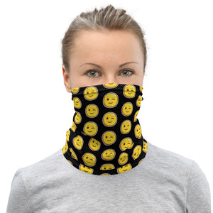 Smiley Face Funny Face Mask, Unisex Washable Reusable Neck Gaiter-Heidi Kimura Art LLC-Heidi Kimura Art LLC