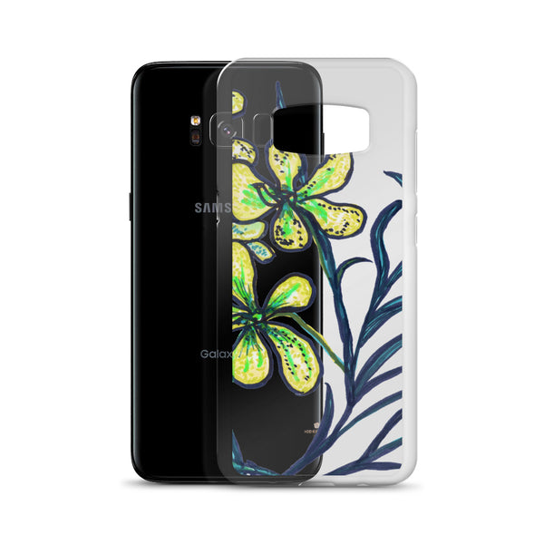 Yellow Orchid Samsung Case, Floral Print Phone Case-Printed in USA/EU-Heidi Kimura Art LLC-Heidi Kimura Art LLC