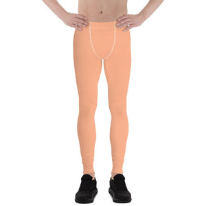 Nude Pink Solid Color Print Premium Men's Leggings Fashion Meggings - Made in USA-Men's Leggings-XS-Heidi Kimura Art LLC