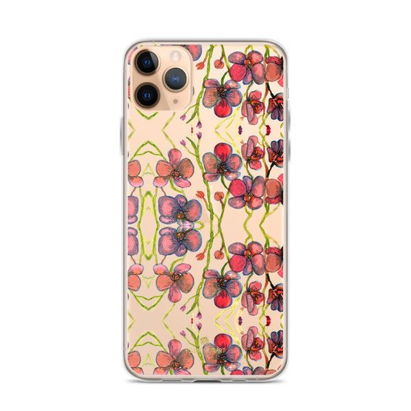 Red Orchids Print iPhone Case, Floral Orchid Phone Cases-Printed in USA/EU-Heidi Kimura Art LLC-iPhone 11 Pro Max-Heidi Kimura Art LLC