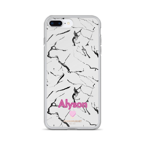 Custom Name Marble Print iPhone Case, Personalized Name Phone For Apple Phones-Heidi Kimura Art LLC-iPhone 7 Plus/8 Plus-Heidi Kimura Art LLC