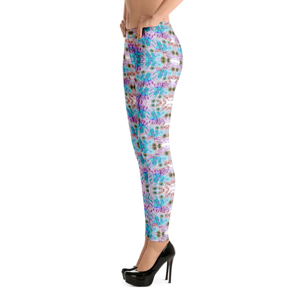 Floral Print Ladies Leggings-Heidikimurart Limited -Heidi Kimura Art LLC