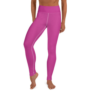 Sakura Pink Solid Color Print Premium Women's Yoga Leggings Pants- Made in USA/ EU-Leggings-XS-Heidi Kimura Art LLC Pink Women's Yoga Pants, Women's Hot Pink Bright Solid Color Yoga Gym Workout Tights, Long Yoga Pants Leggings Pants, Plus Size, Soft Tights - Made in USA/EU, Women's Hot Pink Solid Color Active Wear Fitted Leggings Sports Long Yoga & Barre Pants (US Size: XS-XL)