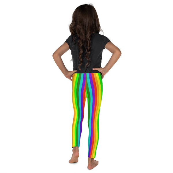 Modern Stylish Rainbow Vertical Stripe Print Kid's Leggings Tight Pants- Made in USA/EU-Kid's Leggings-Heidi Kimura Art LLC Rainbow Kid's Leggings, Modern Stylish Rainbow Vertical Stripe Print Designer Kid's Girl's Leggings Active Wear 38-40 UPF Fitness Workout Gym Wear Running Tights, Comfy Stretchy Pants (2T-7) Made in USA/EU, Girls' Leggings & Pants, Leggings For Girls, Designer Girls Leggings Tights, Leggings For Girl Child