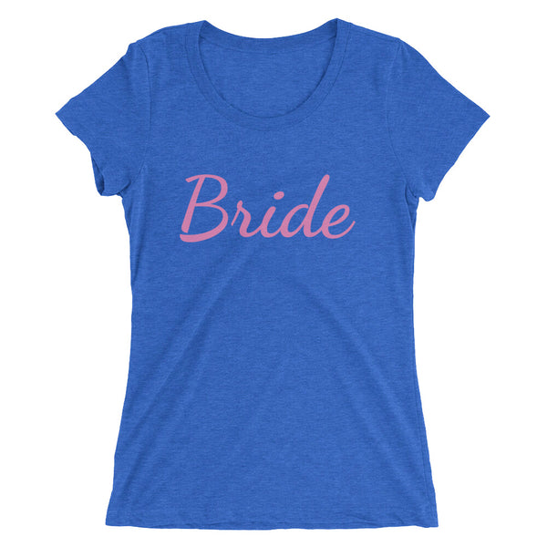 Bride/ Customizable Text Premium Ladies' Short Sleeve T-Shirt (US Size: S-2XL)-Women's T-Shirt-True Royal Triblend-S-Heidi Kimura Art LLC
