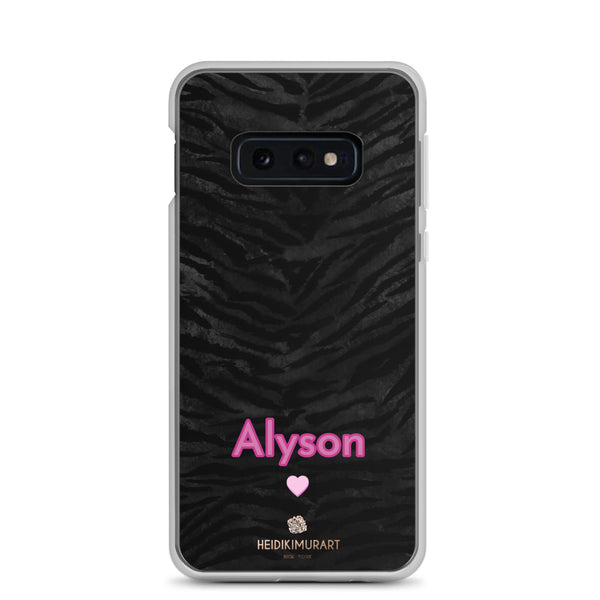 Custom Name Tiger Striped Phone Case, Personalized Animal Print Samsung Case-Heidi Kimura Art LLC-Samsung Galaxy S10e-Heidi Kimura Art LLC