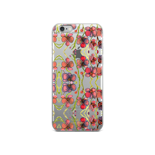 Red Orchids Print iPhone Case, Floral Orchid Phone Cases-Printed in USA/EU-Heidi Kimura Art LLC-iPhone 6/6s-Heidi Kimura Art LLC