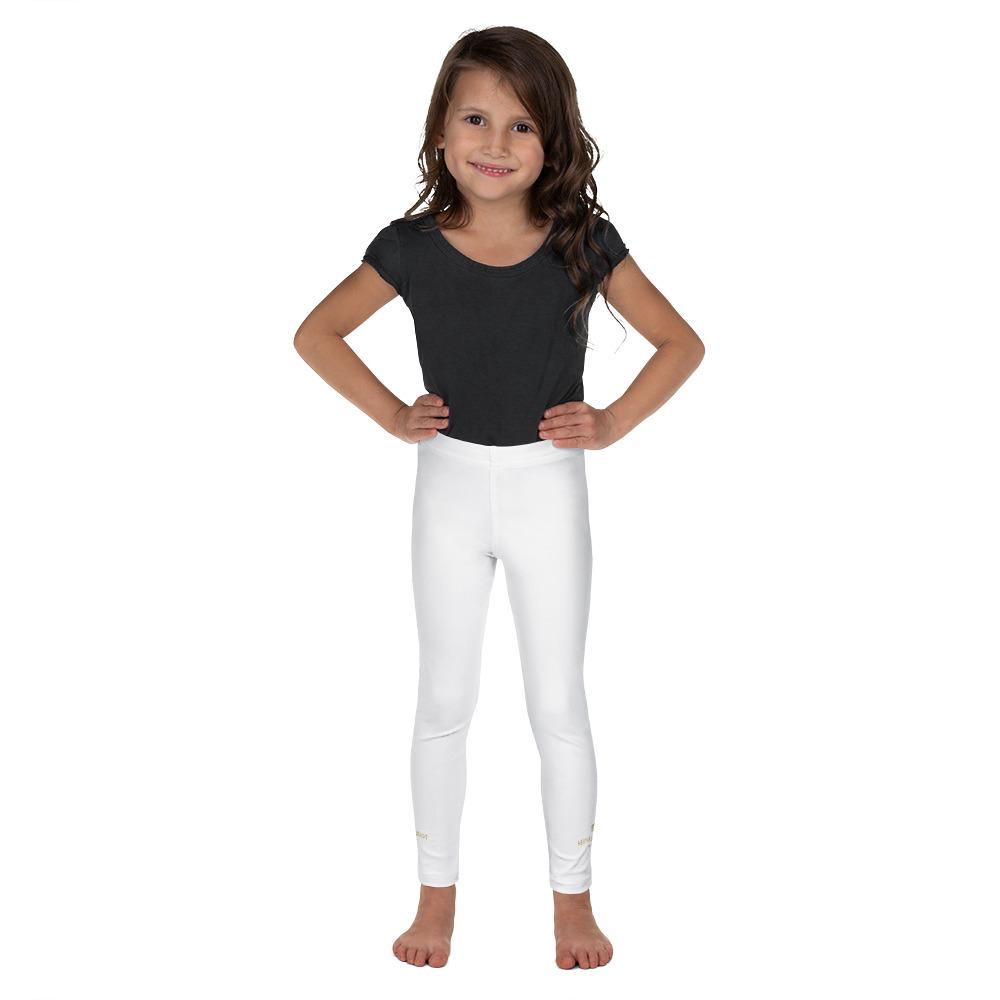 Solid White Color Premium Quality Kid's Leggings Tight Comfy Pants- Made in USA/EU-Kid's Leggings-2T-Heidi Kimura Art LLC