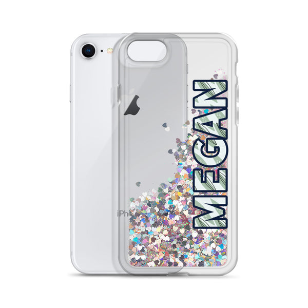 Personalized Liquid Glitter Phone Case, Best Custom Name iPhone Case-Heidi Kimura Art LLC-Pink-iPhone 7/8-Heidi Kimura Art LLC