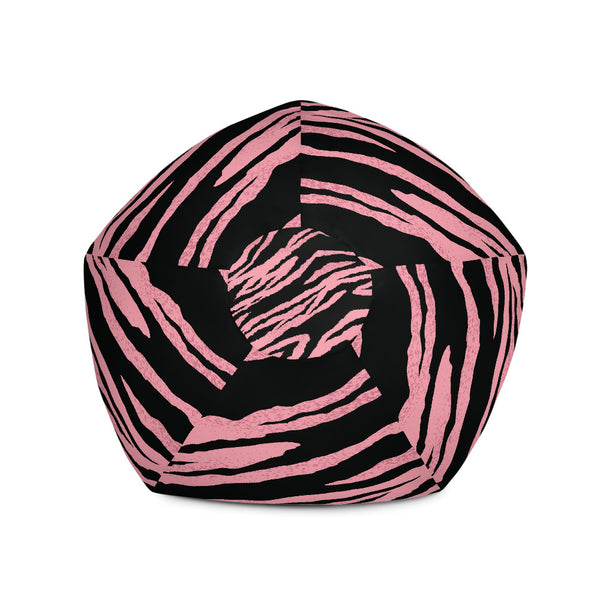 Pink Tiger Stripe Bean Bag Chair w/ filling-Made in EU-Heidi Kimura Art LLC-Heidi Kimura Art LLC